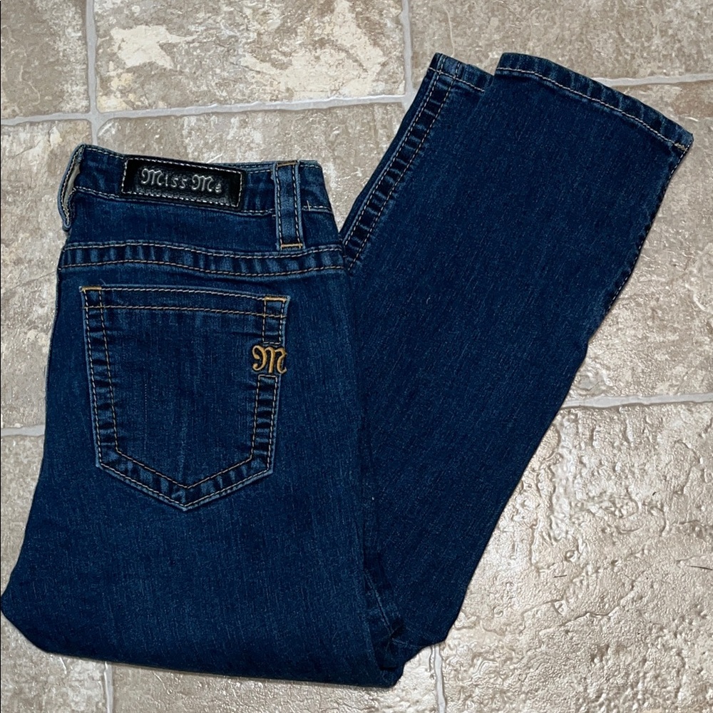 **Last Chance!** Miss Me  Dark Blue Bootcut Mid-Rise Crop Skinny Jeans